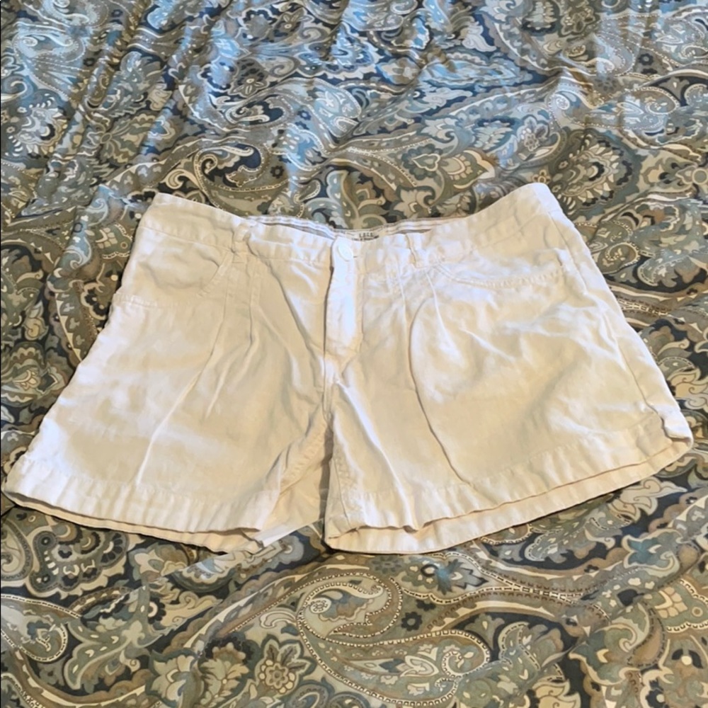 White Linen shorts size 8